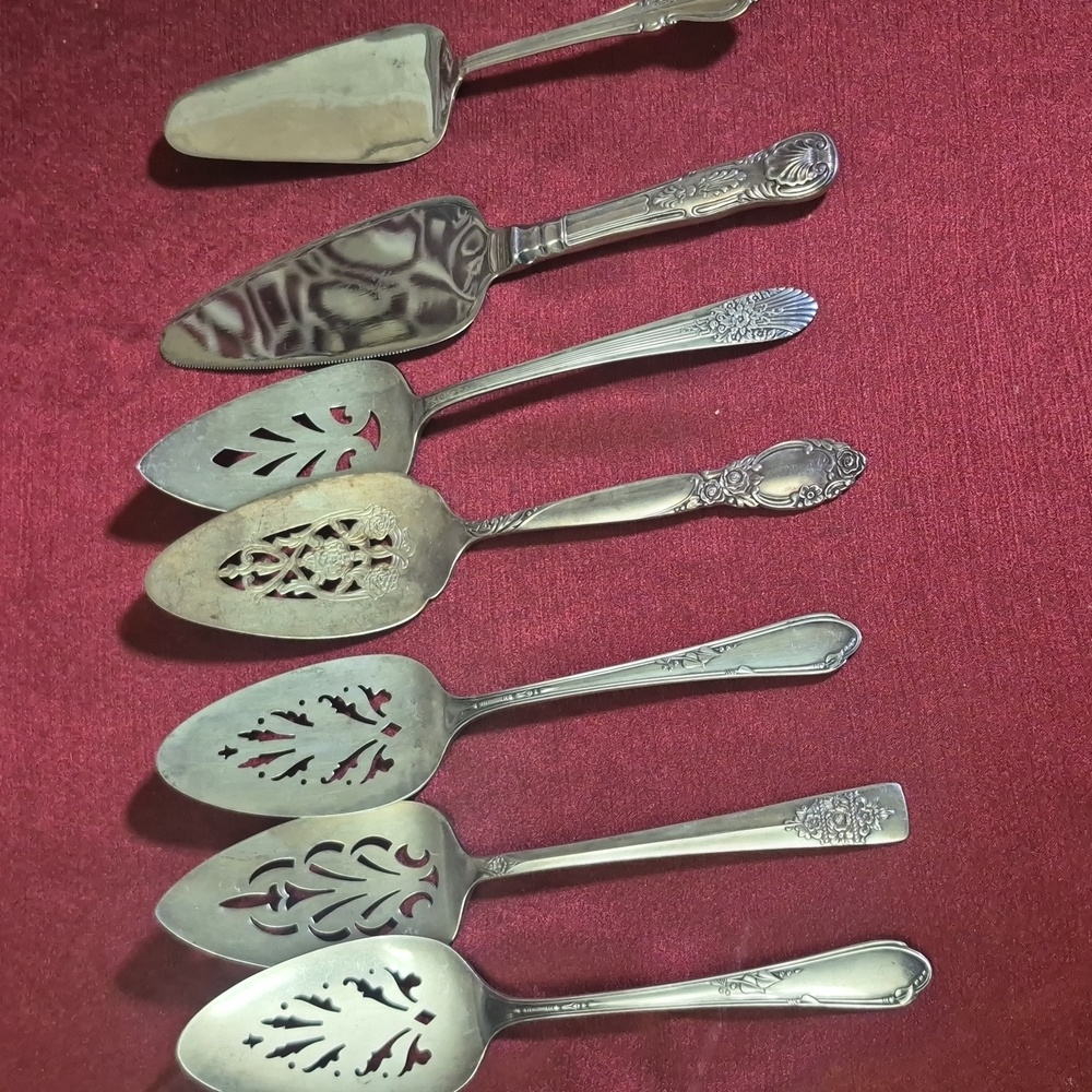 Elegant Silver Cake Server 7 Piece Lot